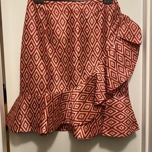 Sachin and Babi Red Geometric Patterned Women's Skirt Size 8
